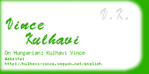 vince kulhavi business card